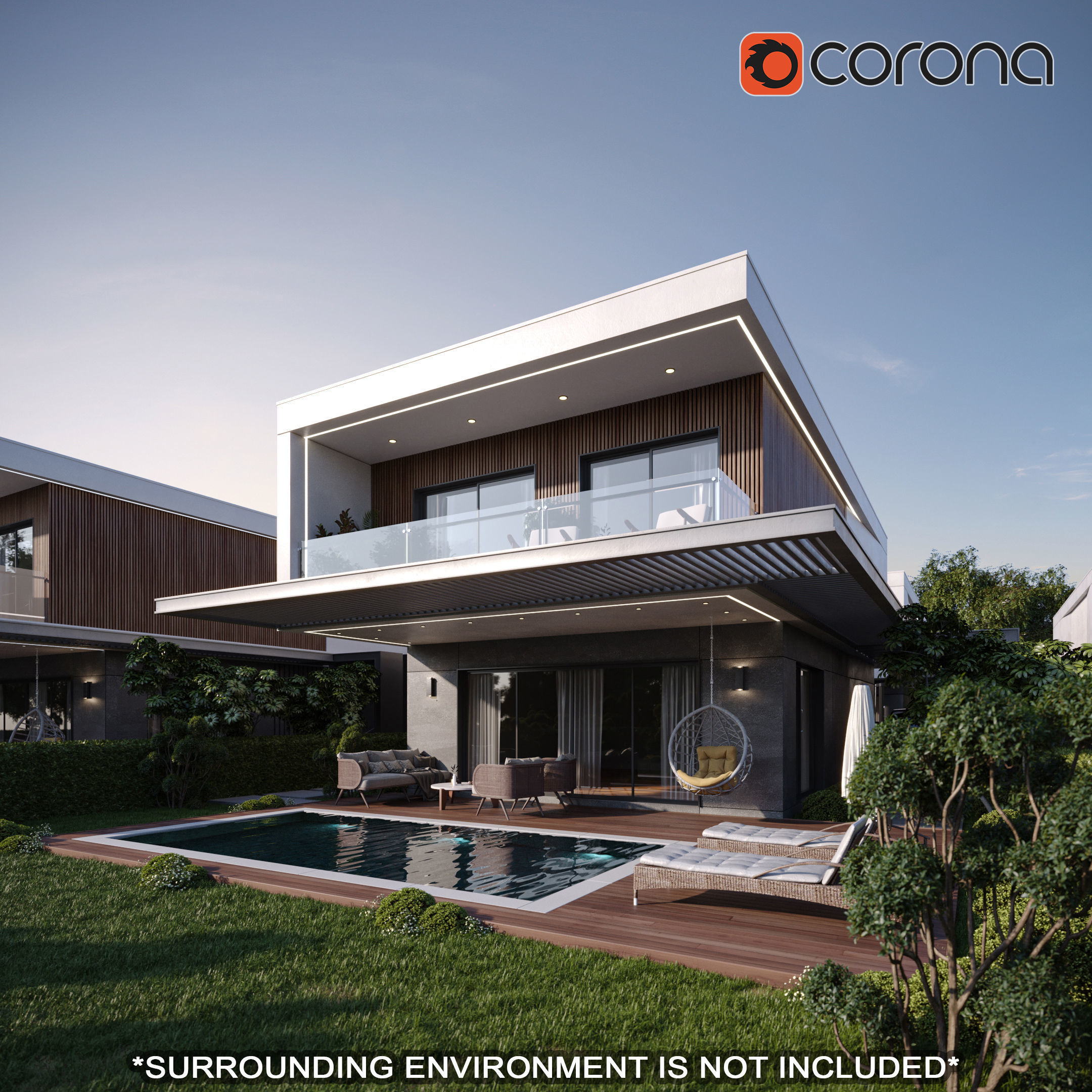 Modern Villa 2 3D model_2
