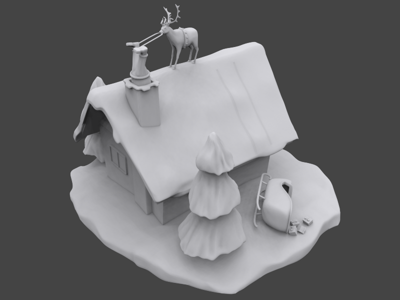 Santa is stuck 3D print model_3