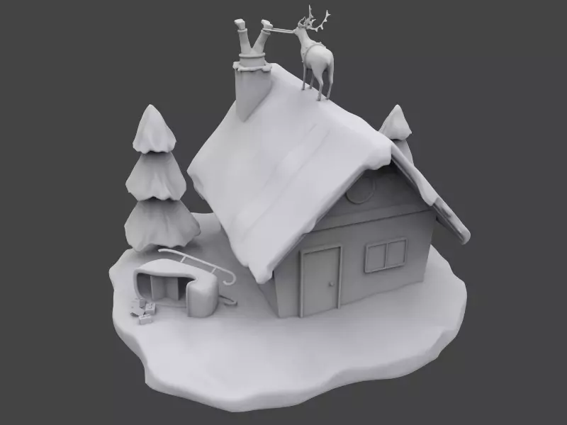 Santa is stuck 3D print model_0