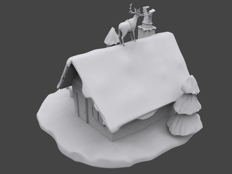 Santa is stuck 3D print model_1