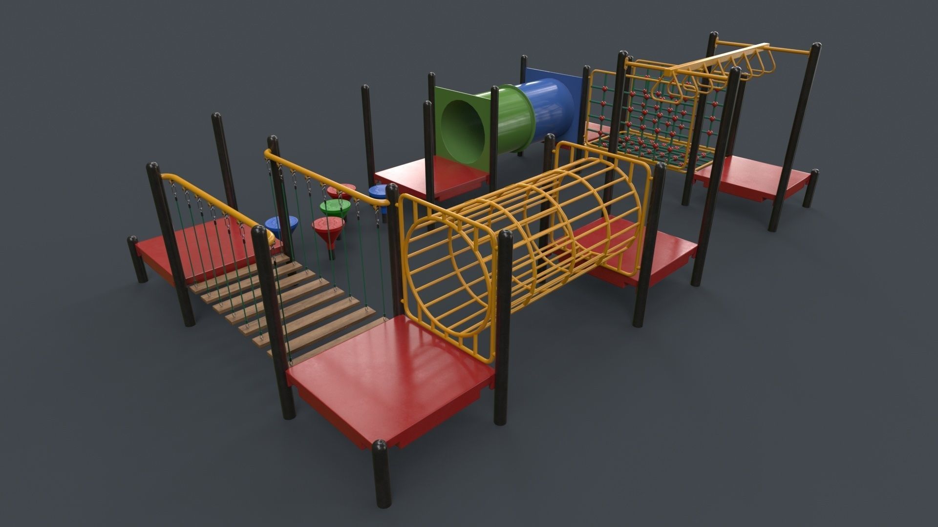 PBR Playground Outdoor Jungle Gym - Mega Pack 3D Model Collection_148