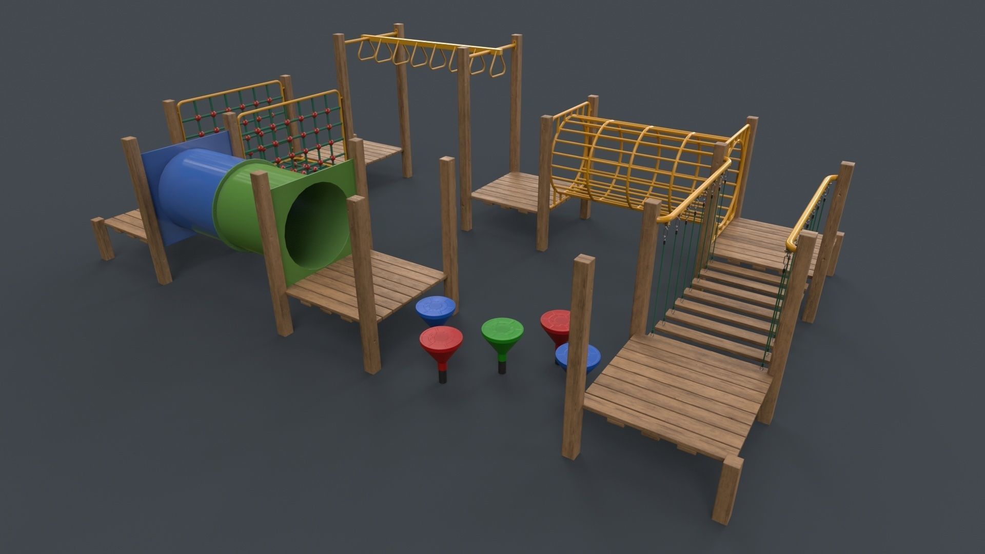 PBR Playground Outdoor Jungle Gym - Mega Pack 3D Model Collection_149
