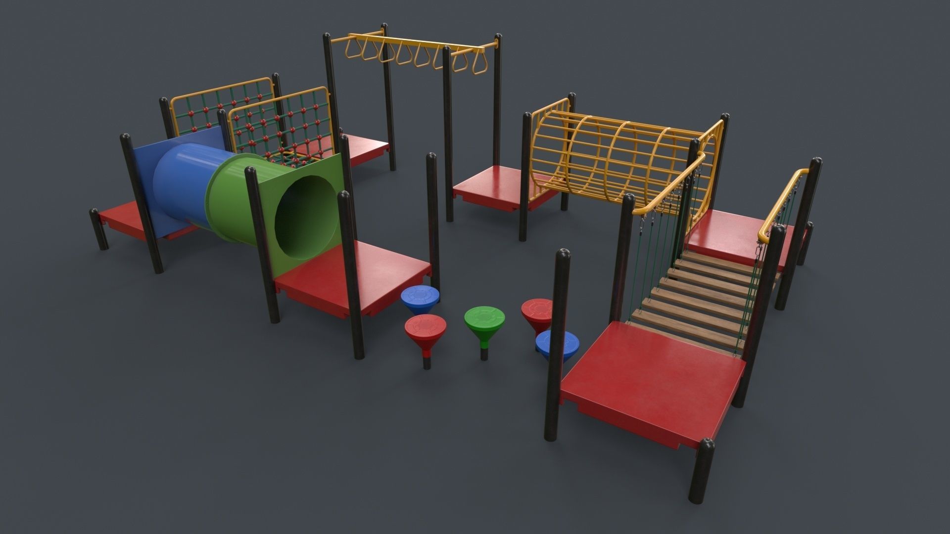 PBR Playground Outdoor Jungle Gym - Mega Pack 3D Model Collection_150