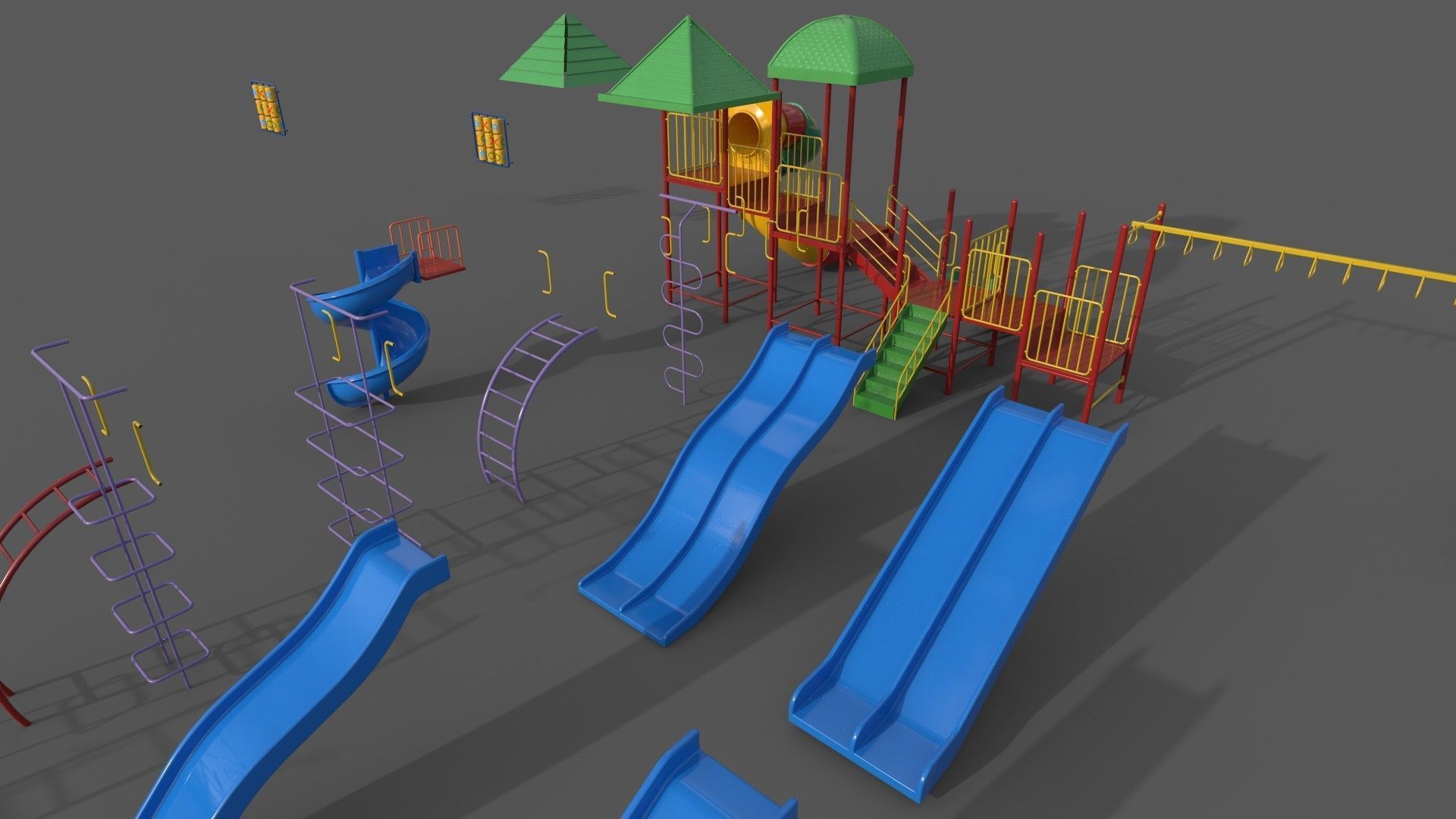 PBR Playground Outdoor Jungle Gym - Mega Pack 3D Model Collection_141