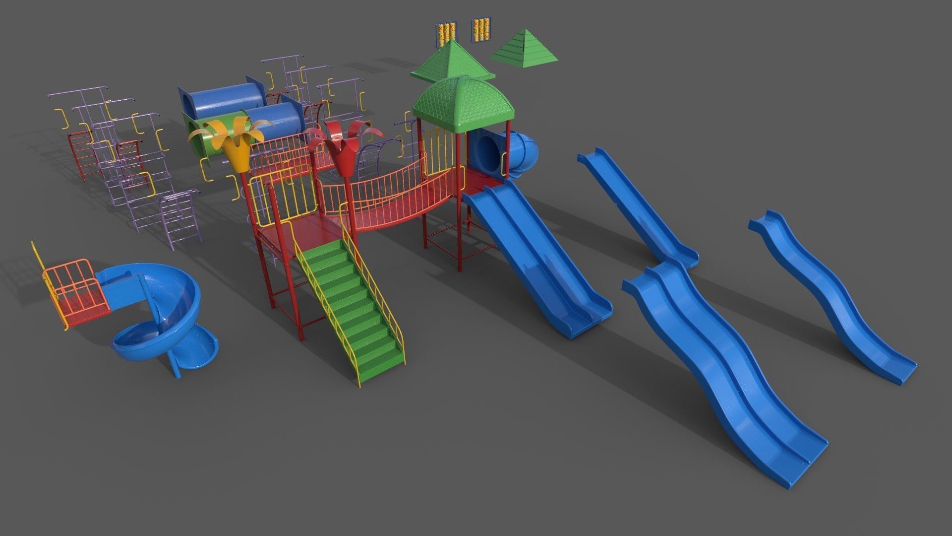 PBR Playground Outdoor Jungle Gym - Mega Pack 3D Model Collection_138