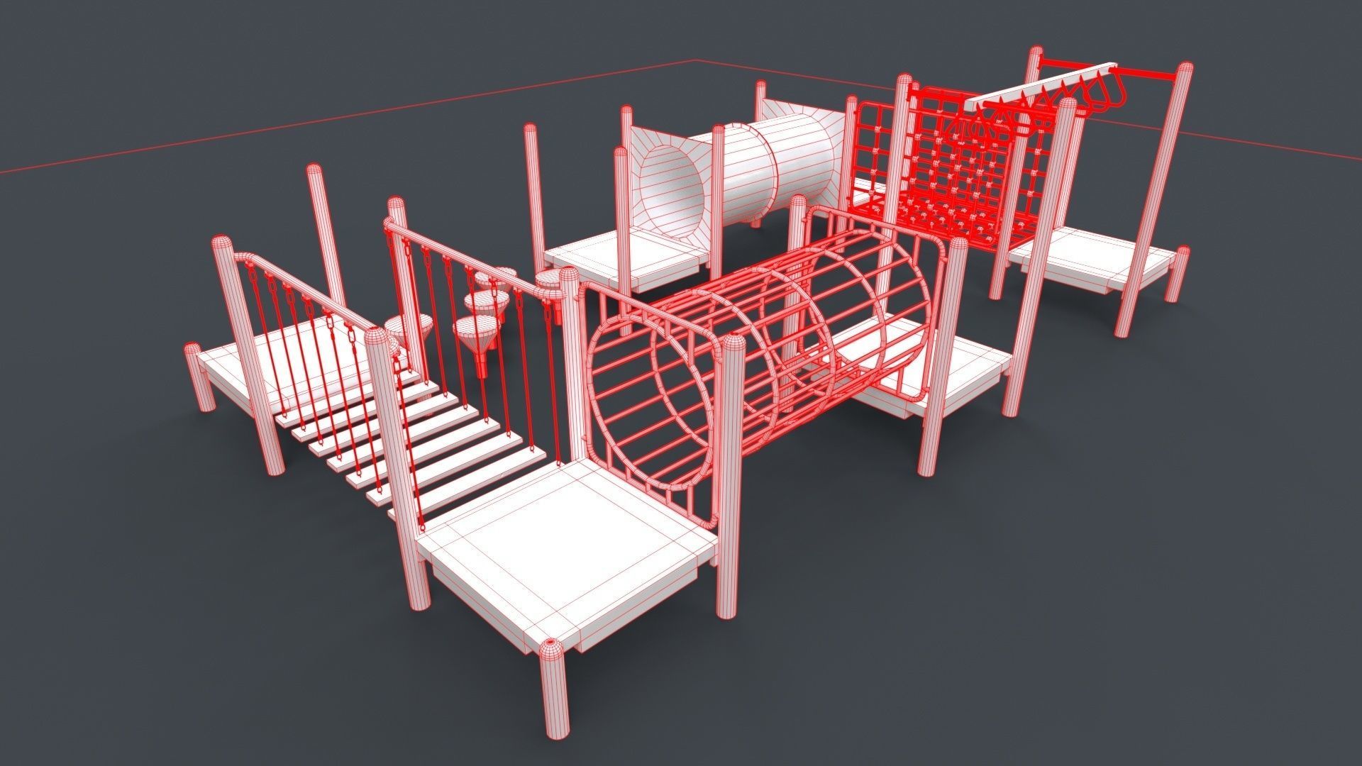 PBR Playground Outdoor Jungle Gym - Mega Pack 3D Model Collection_175