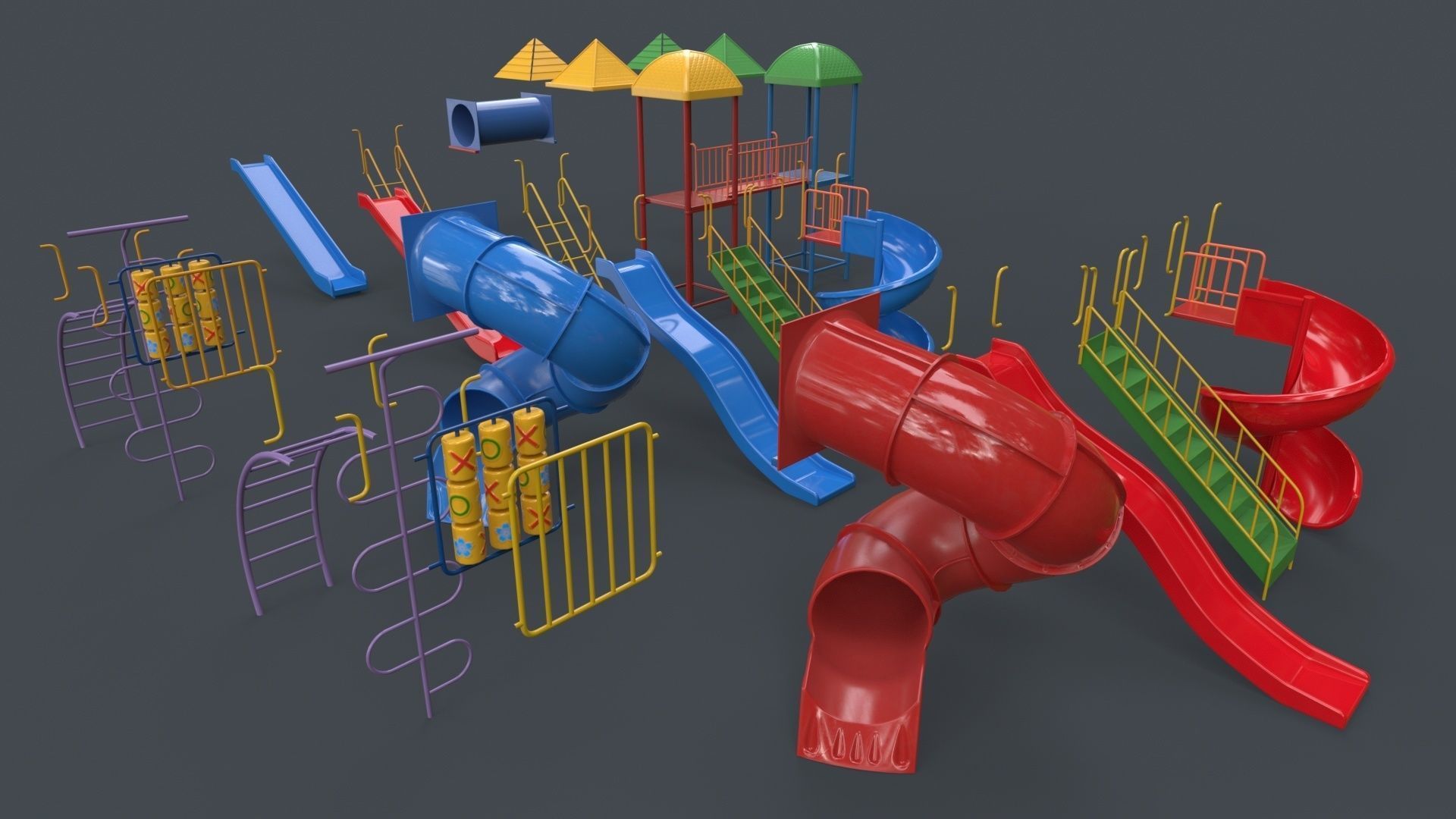 PBR Playground Outdoor Jungle Gym - Mega Pack 3D Model Collection_136