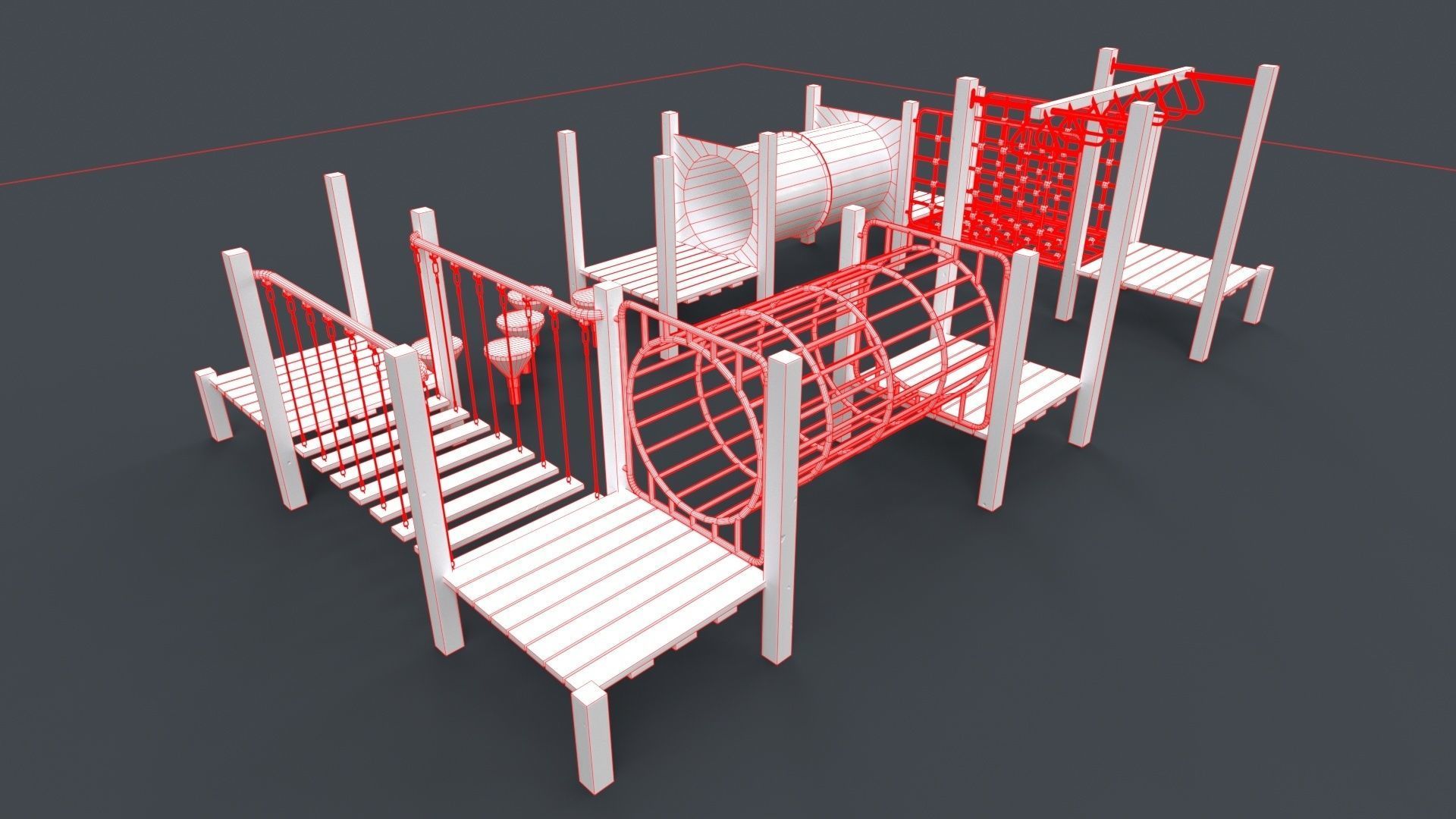 PBR Playground Outdoor Jungle Gym - Mega Pack 3D Model Collection_174