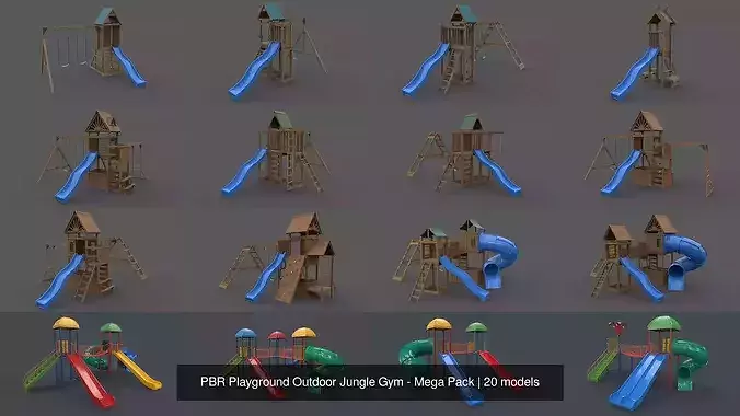 PBR Playground Outdoor Jungle Gym - Mega Pack 2