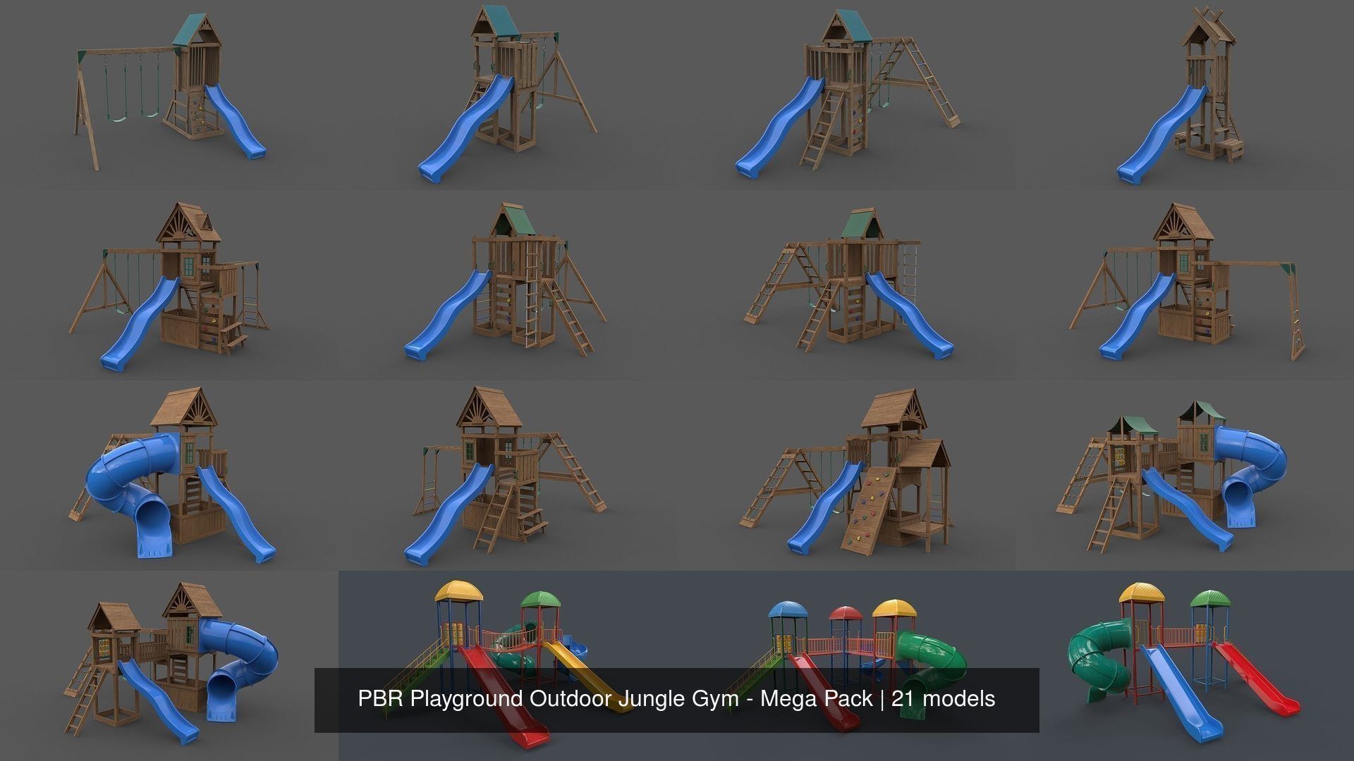 PBR Playground Outdoor Jungle Gym - Mega Pack 3D Model Collection_65