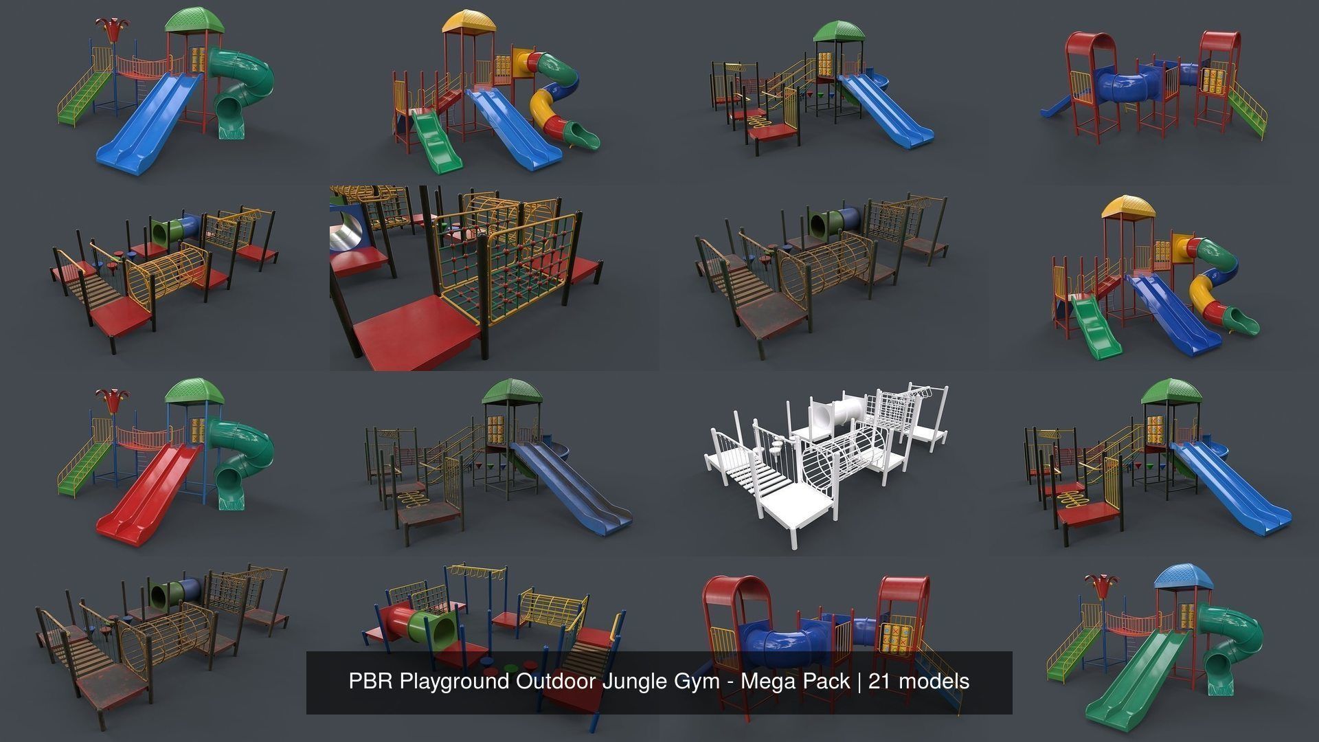 PBR Playground Outdoor Jungle Gym - Mega Pack 3D Model Collection_66