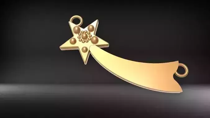 Shooting Star sideways pendant Charm Necklace Jewelry