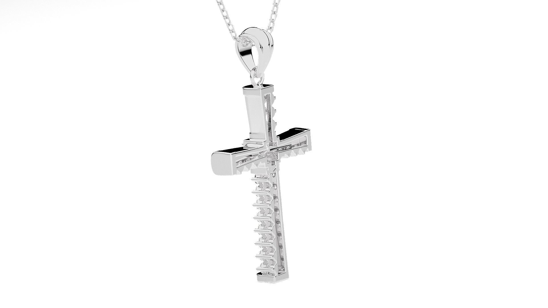 Jesus Holy Cross Pendant 3dm stl renders details 3D print model_8