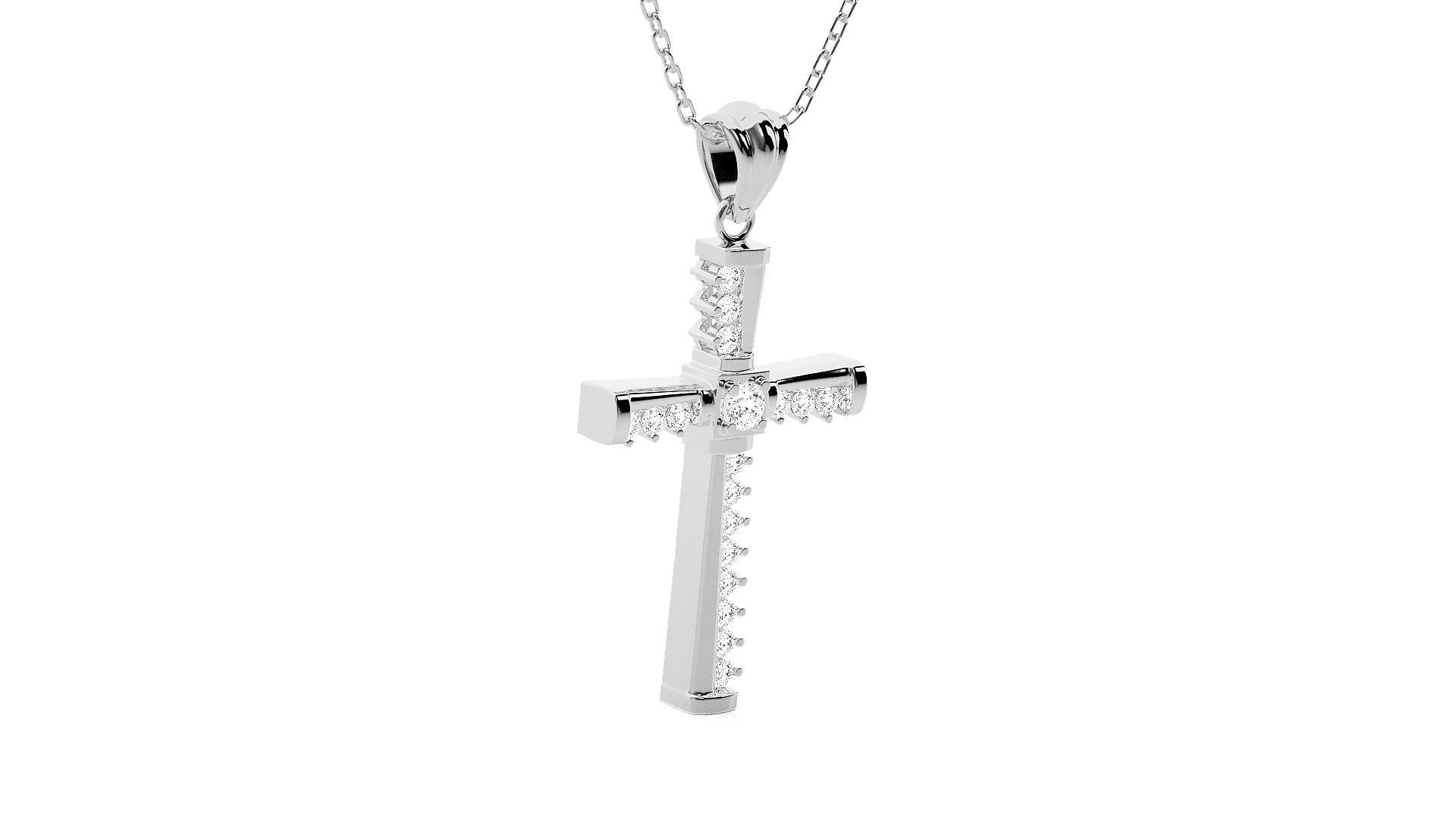 Jesus Holy Cross Pendant 3dm stl renders details 3D print model_6