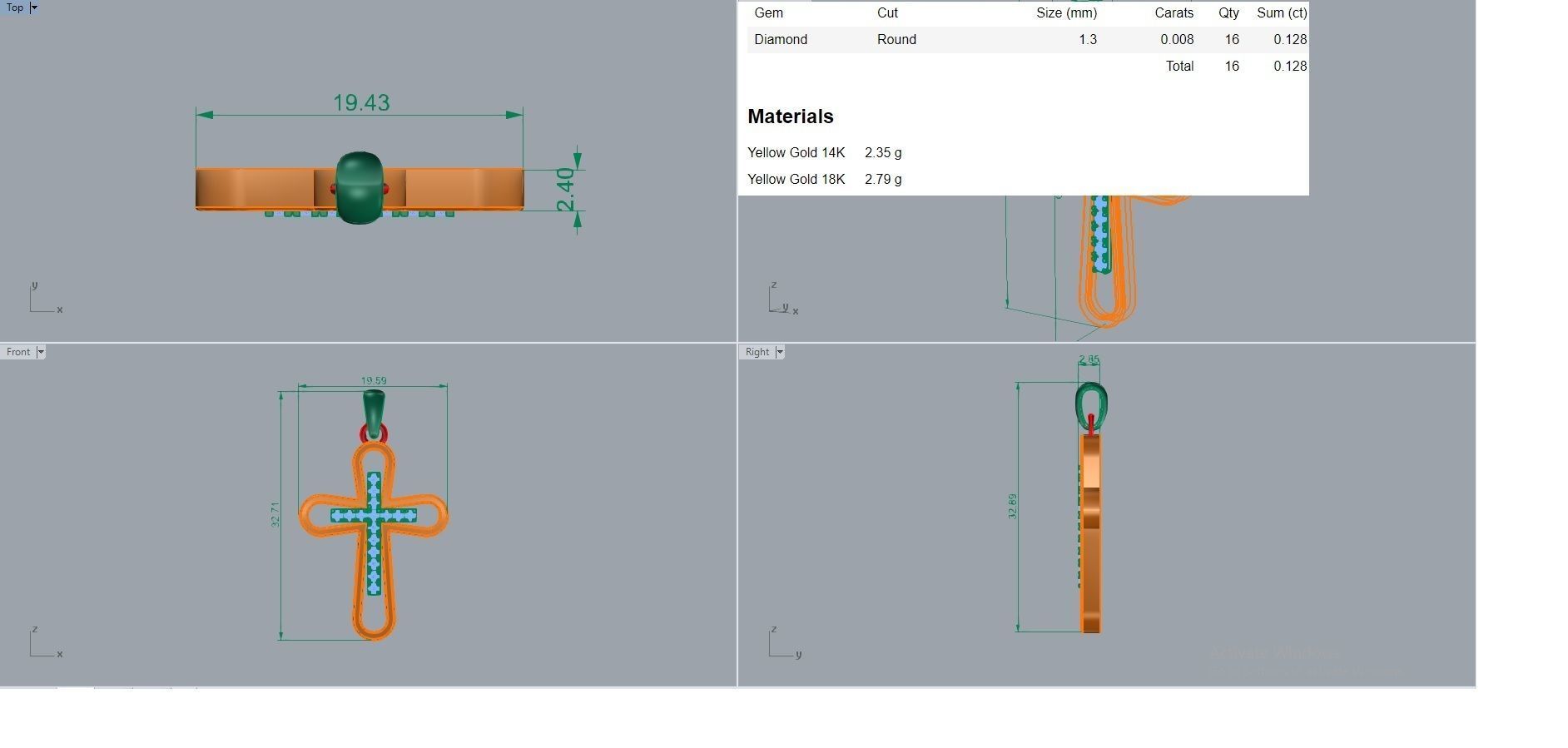 Jesus Holy Cross Pendant 3dm stl renders details 3D print model_3