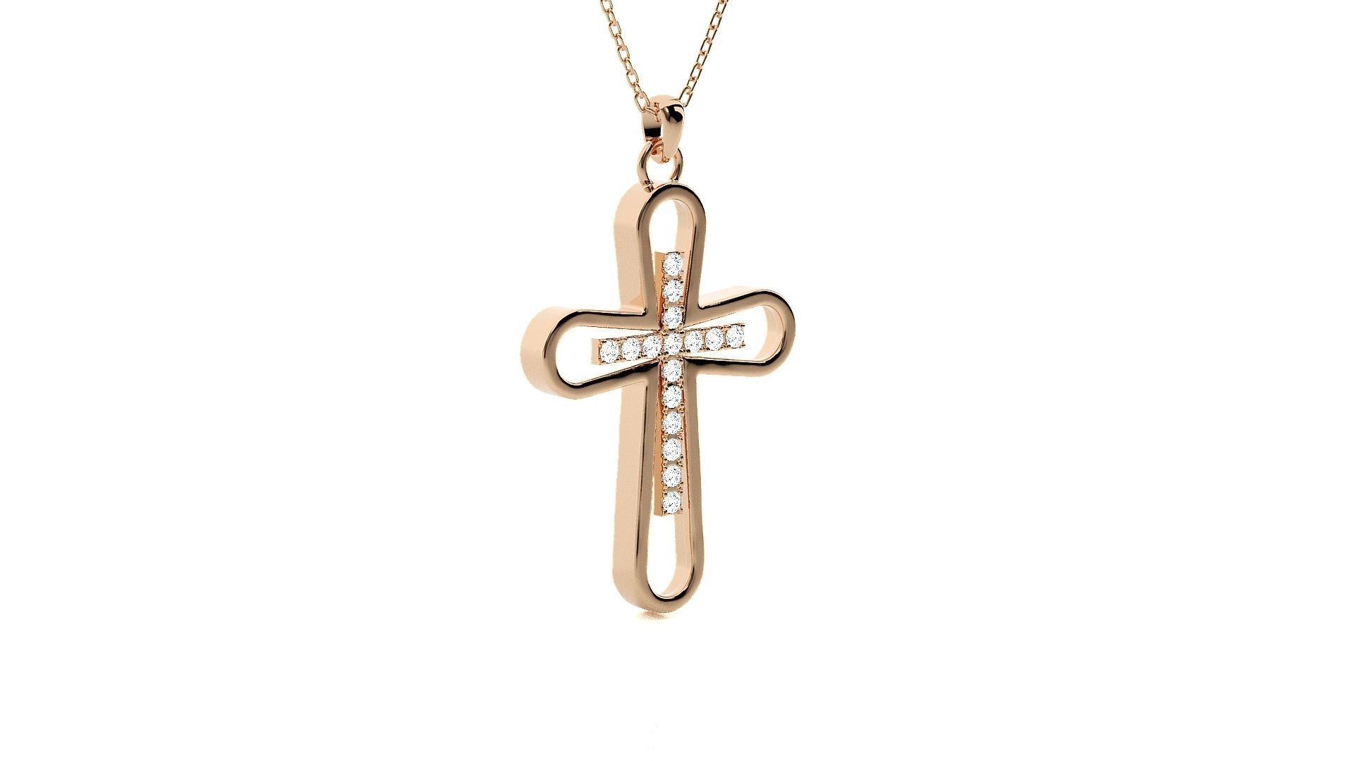 Jesus Holy Cross Pendant 3dm stl renders details 3D print model_1