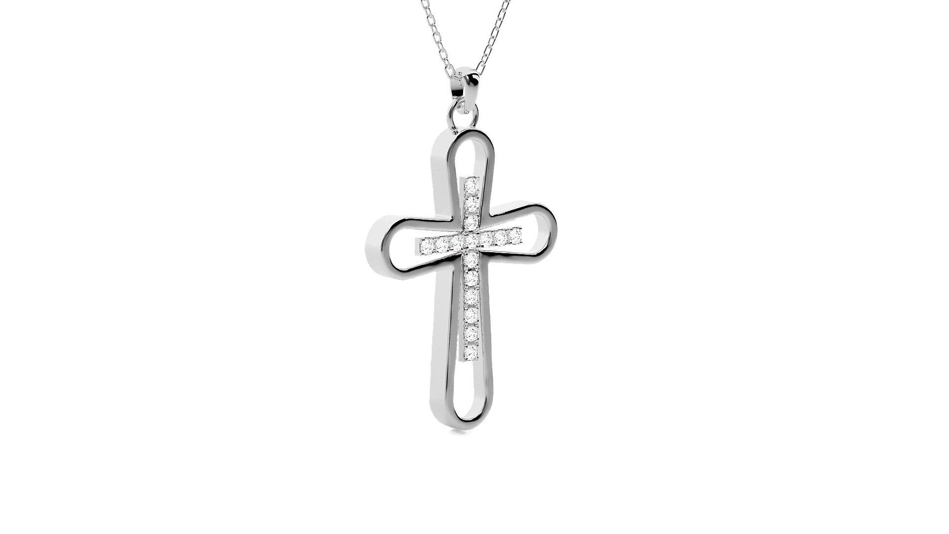 Jesus Holy Cross Pendant 3dm stl renders details 3D print model_6