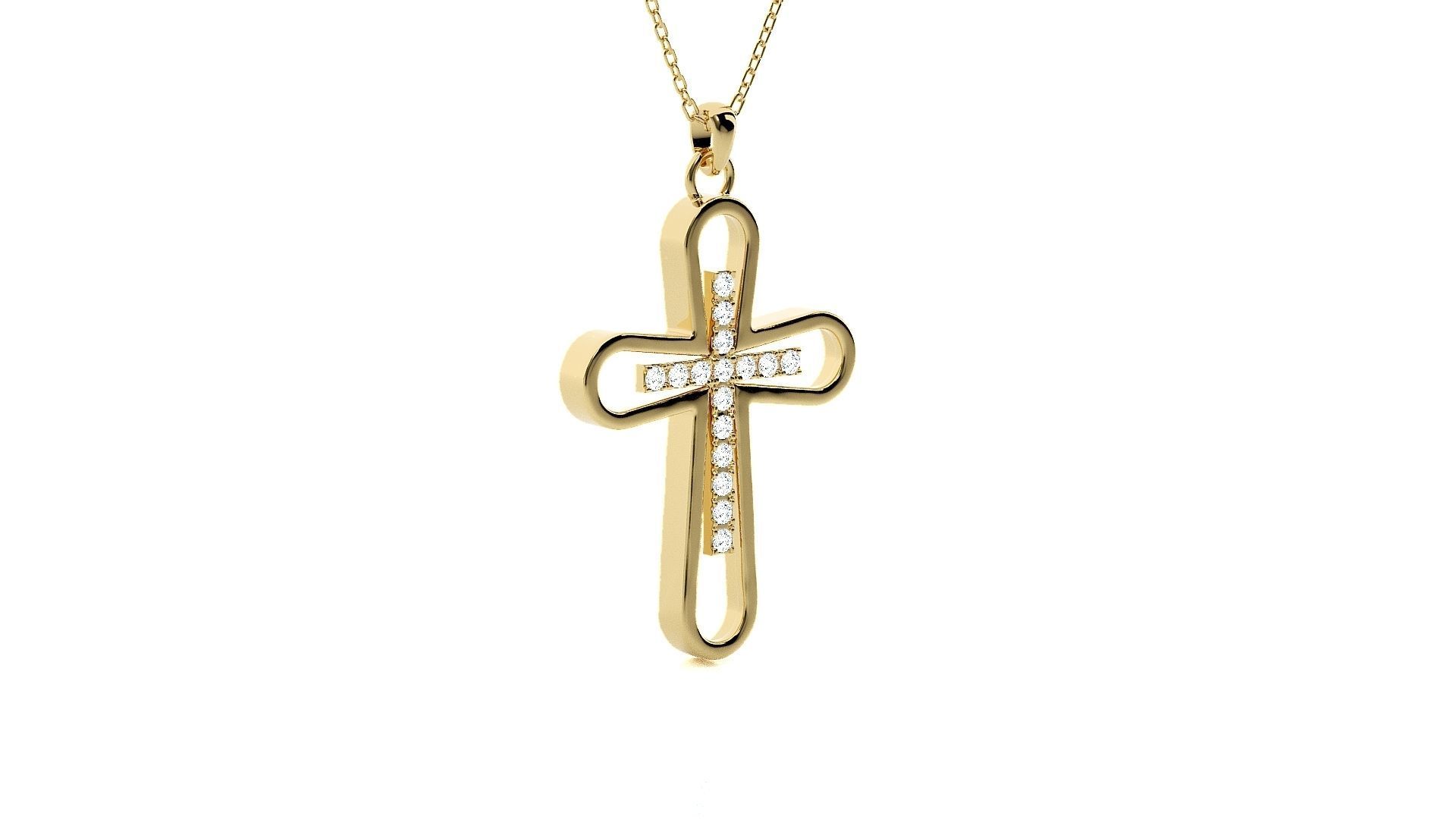 Jesus Holy Cross Pendant 3dm stl renders details 3D print model_10