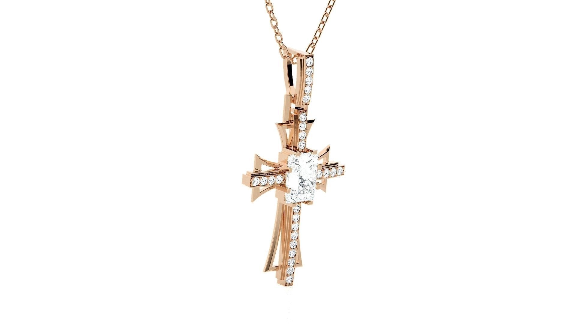 Jesus Holy Cross Pendant 3dm stl renders details 3D print model_1