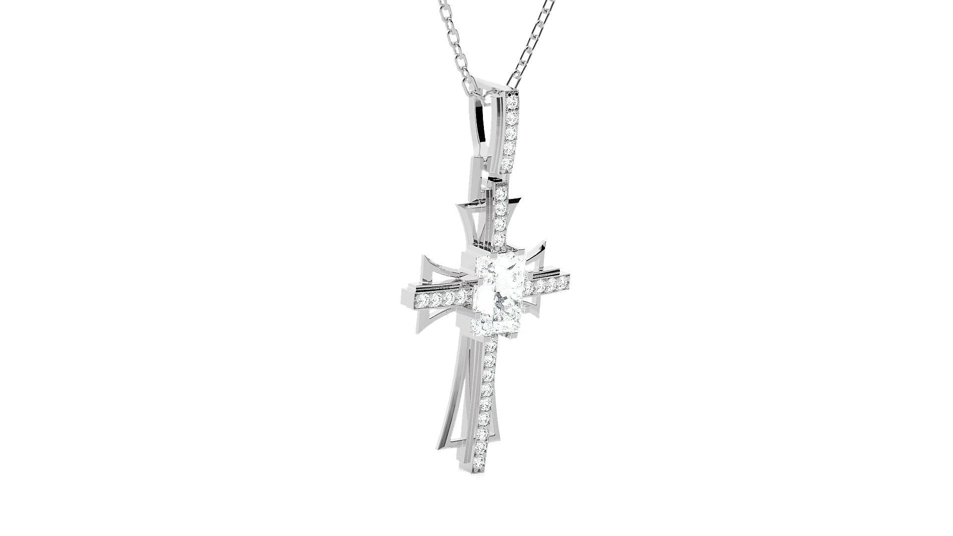 Jesus Holy Cross Pendant 3dm stl renders details 3D print model_6