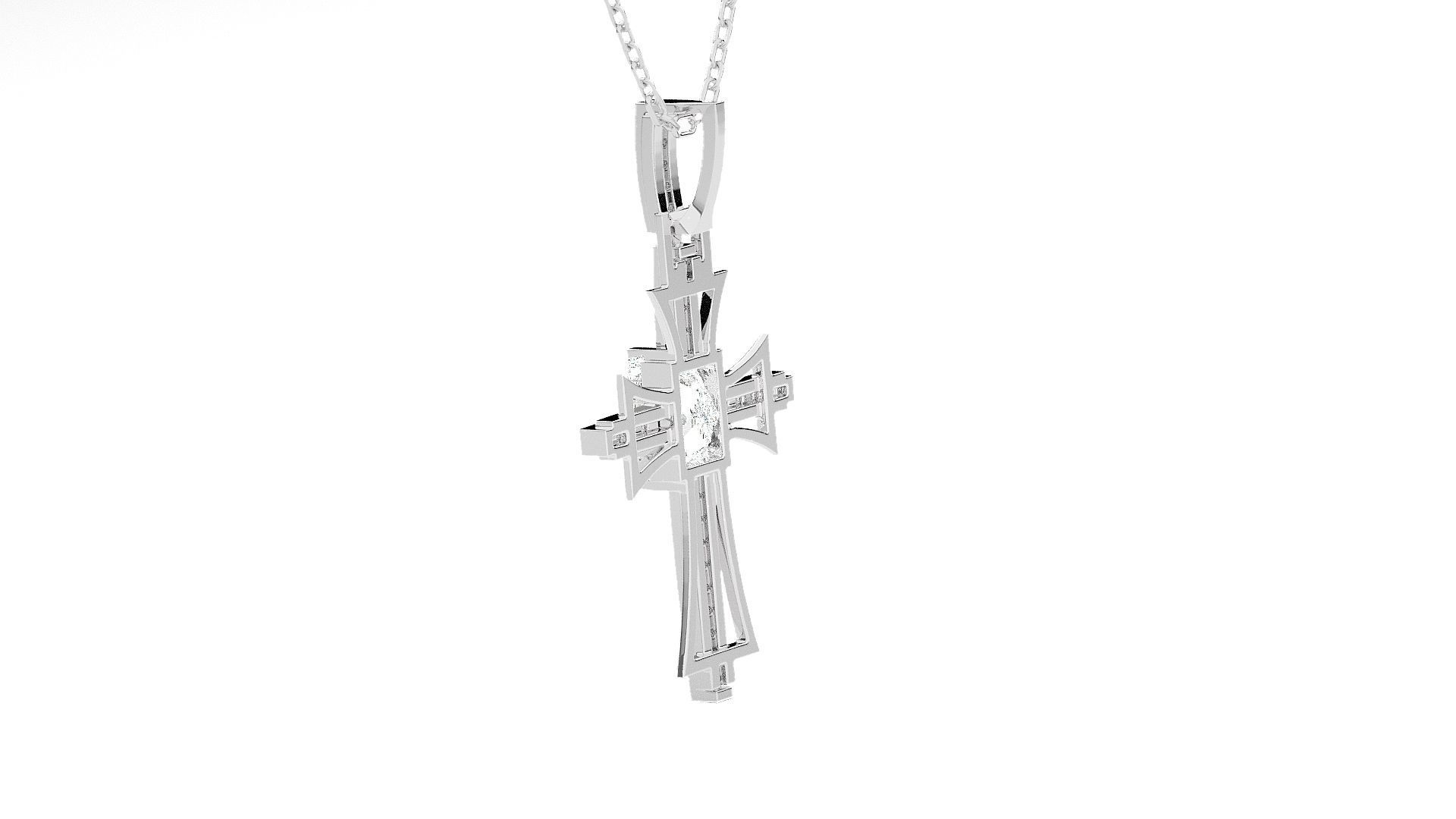 Jesus Holy Cross Pendant 3dm stl renders details 3D print model_8