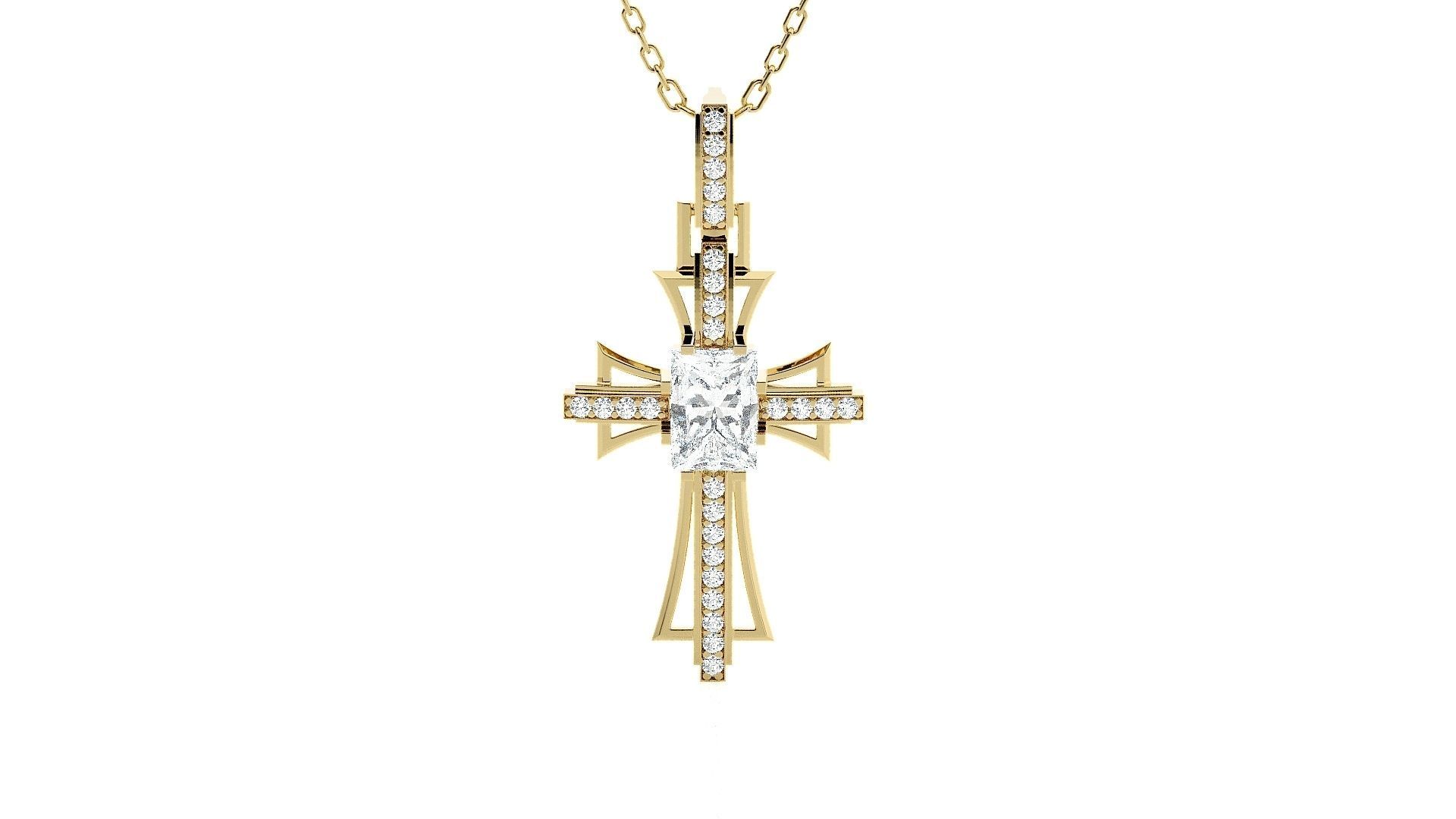 Jesus Holy Cross Pendant 3dm stl renders details 3D print model_9