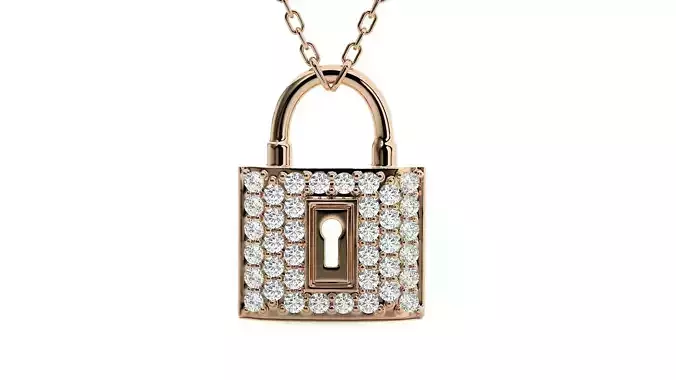 Diamond Lock  Keys Pendant 3dm stl renders details 3D print model