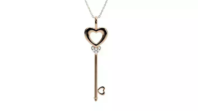 Heart Love Valentine Diamond Keys Pendant 3dm stl renders 3D print model