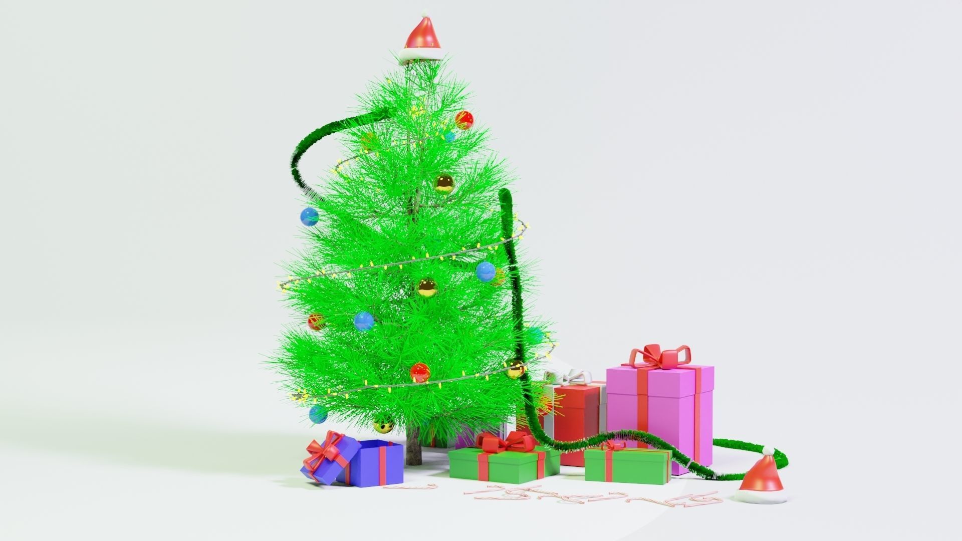 christmas pine tree 3D model_1