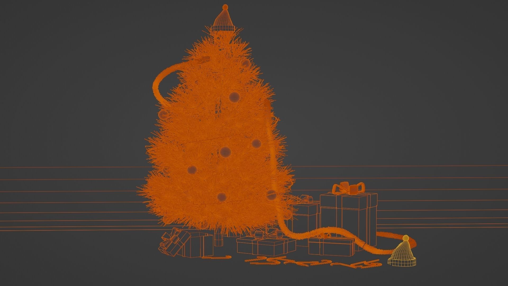 christmas pine tree 3D model_2