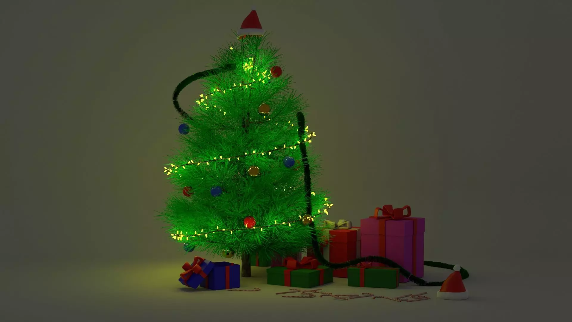 christmas pine tree 3D model_0