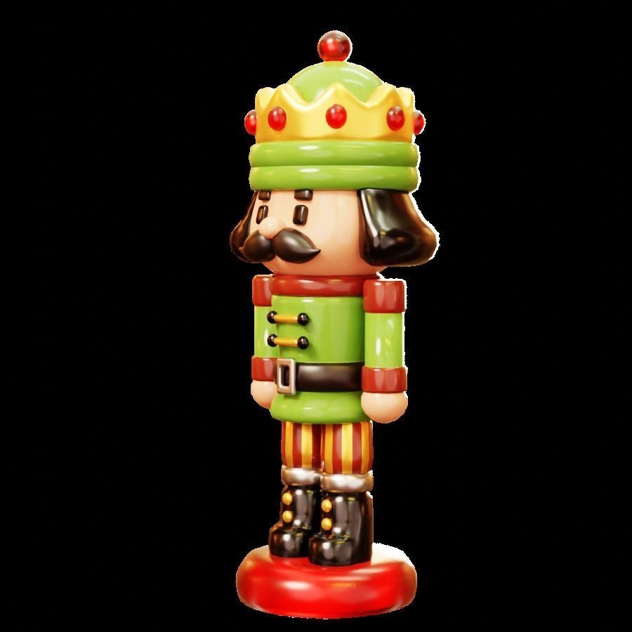 Soldier Nutcracker Doll Low-poly 3D model_3