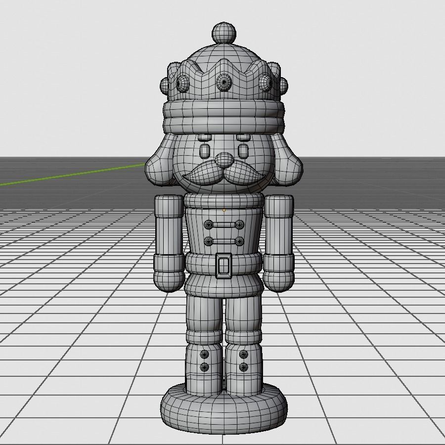 Soldier Nutcracker Doll Low-poly 3D model_2