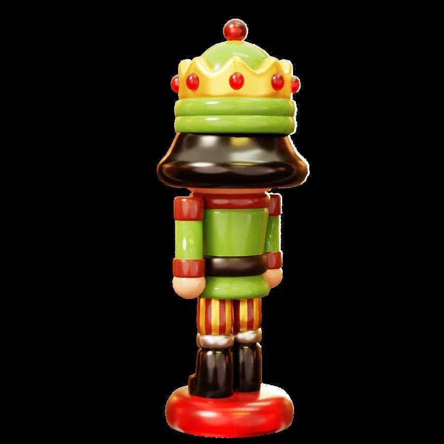 Soldier Nutcracker Doll Low-poly 3D model_7