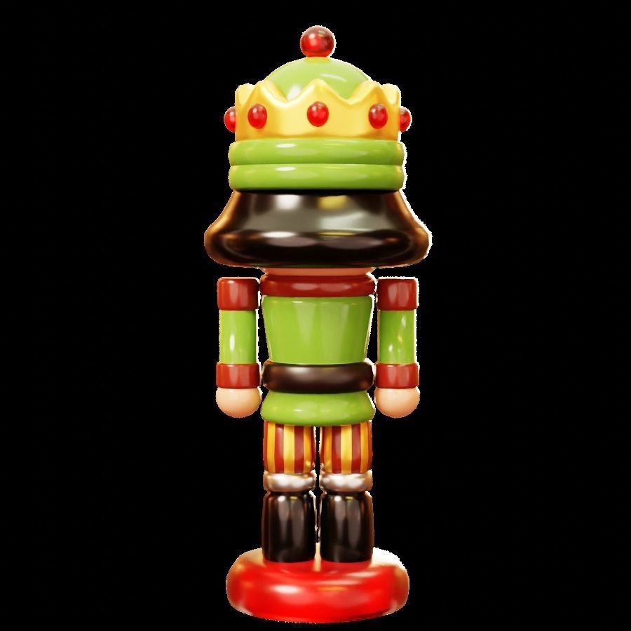 Soldier Nutcracker Doll Low-poly 3D model_9