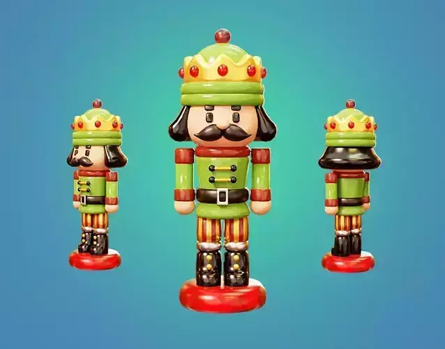 Soldier Nutcracker Doll Low-poly 3D model