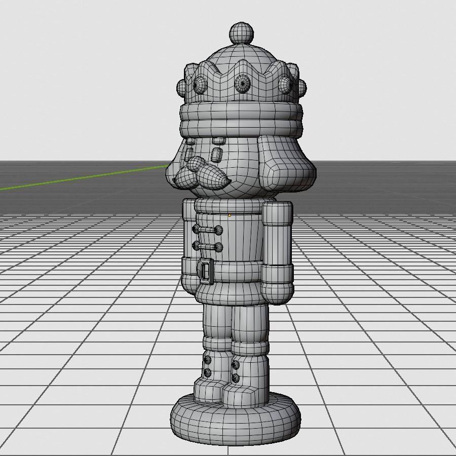 Soldier Nutcracker Doll Low-poly 3D model_4