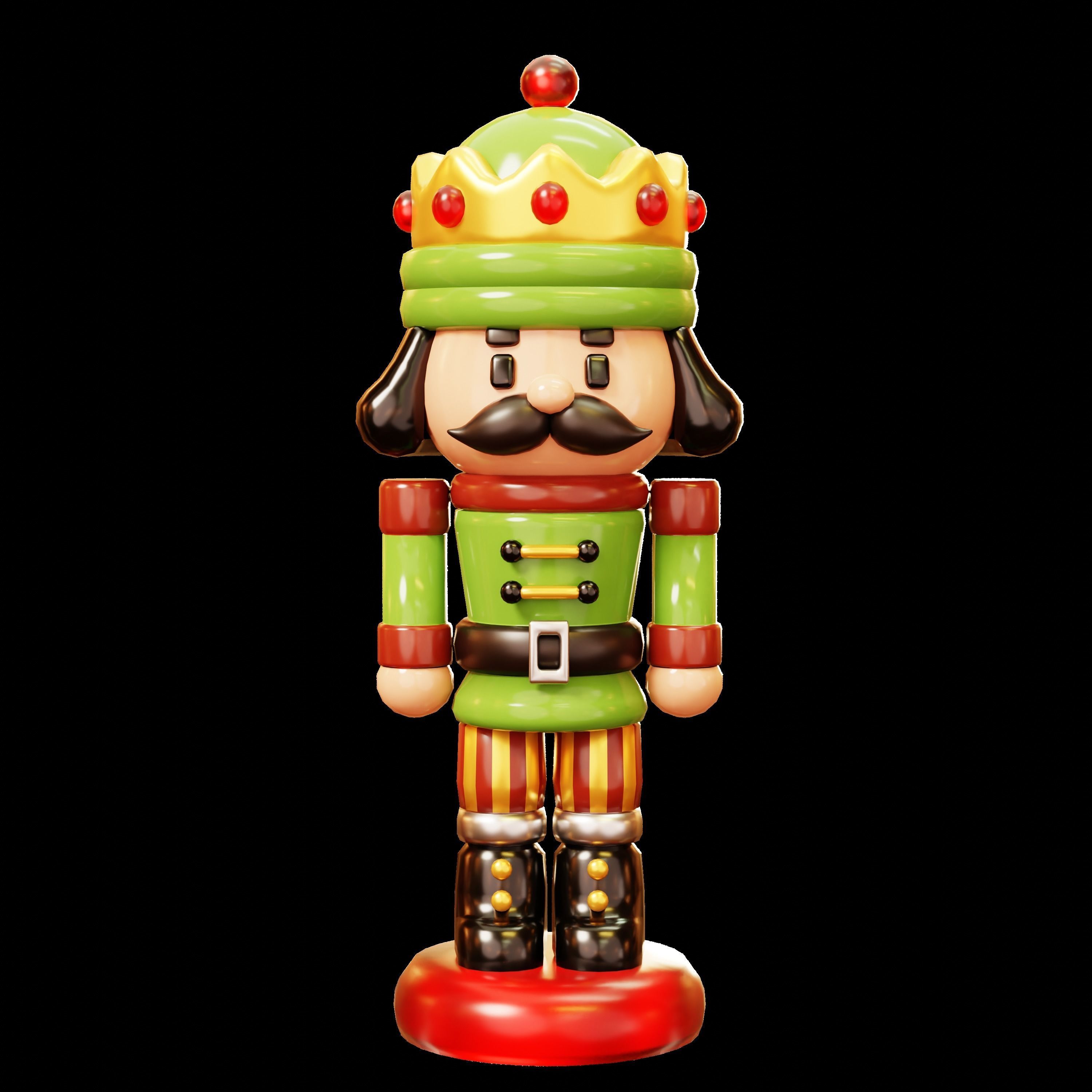 Soldier Nutcracker Doll Low-poly 3D model_1