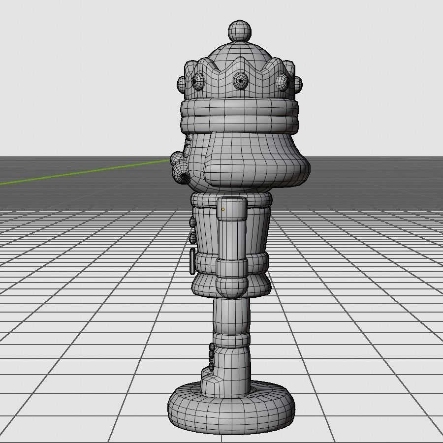 Soldier Nutcracker Doll Low-poly 3D model_6