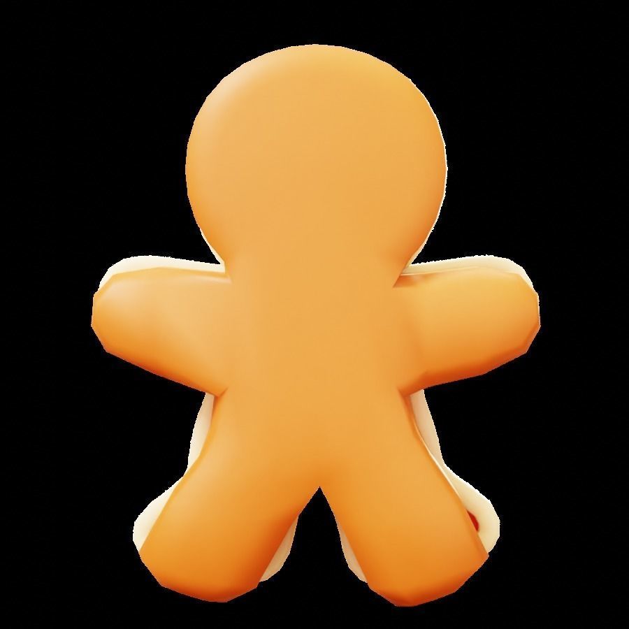 Gengerbread Low-poly 3D model_9