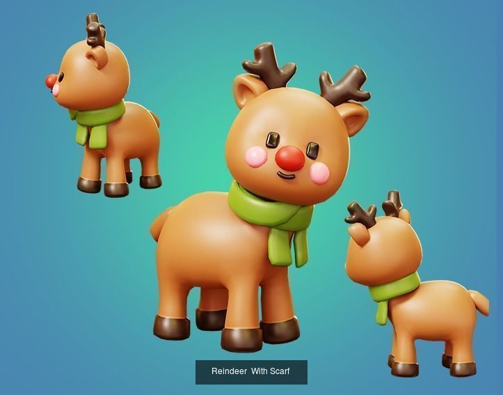 10 Characters Christmas and New Year Theme 3D Model Collection_2
