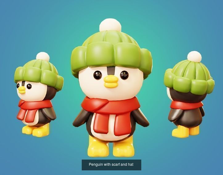 10 Characters Christmas and New Year Theme 3D Model Collection_8
