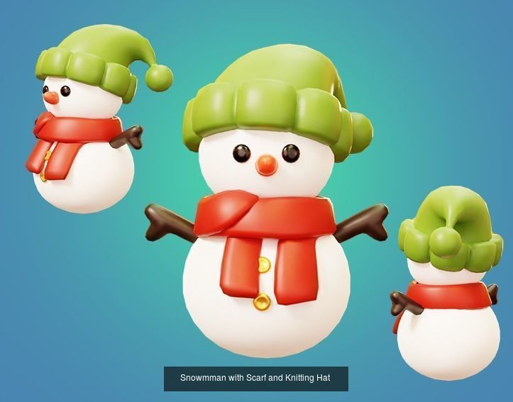 10 Characters Christmas and New Year Theme 3D Model Collection_7