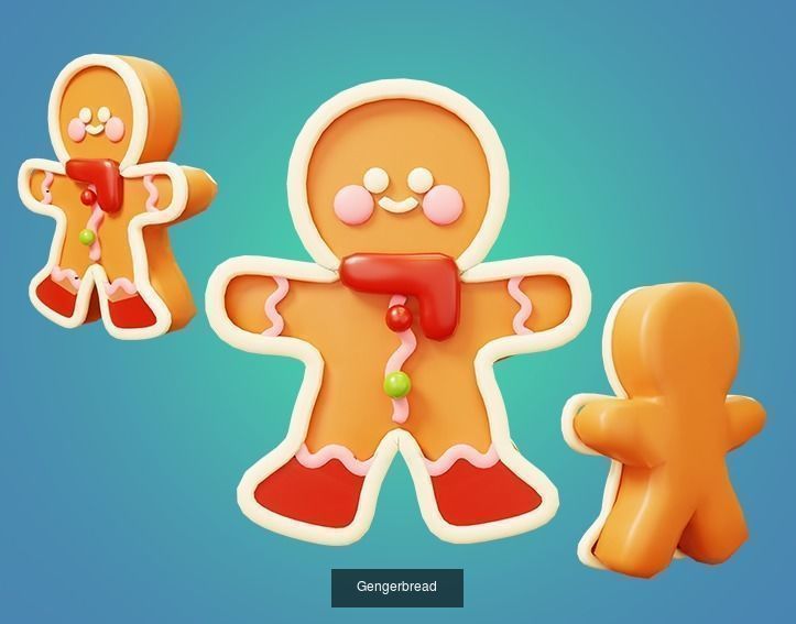 10 Characters Christmas and New Year Theme 3D Model Collection_10