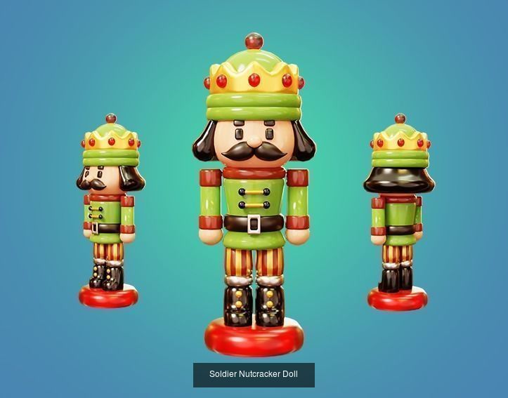 10 Characters Christmas and New Year Theme 3D Model Collection_9