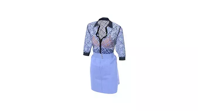 See-Through-Top-With-Bra-And-High-Waisted-Denim-Skirt