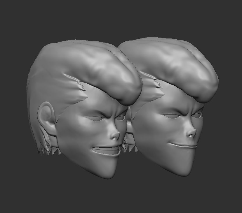 Kuwabara with Spirit Sword - Headsculpt for Action Figures 3D print model_1