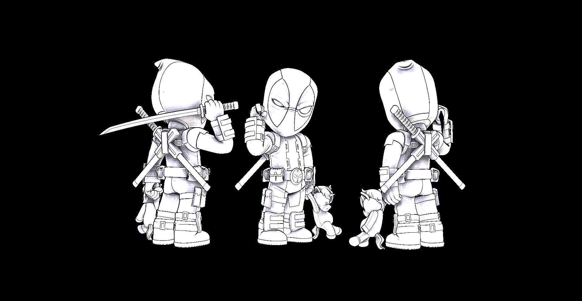 Deadpool Ryan Reynolds X-MEN 3D print model_11