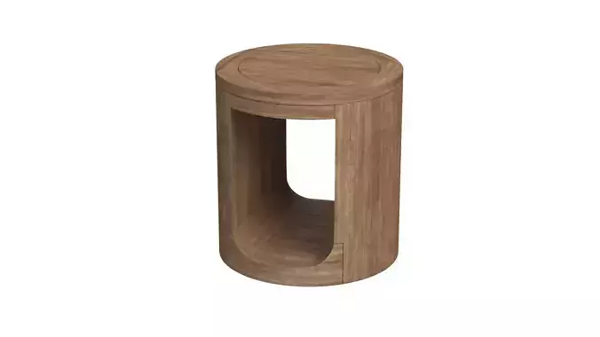 RH Oslo Open Teak Round Side Table