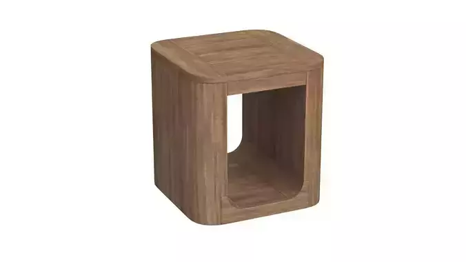 RH Oslo Open Teak Square Side Table 3D model